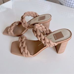 Women’s 7.5 Dolce Vita Braided Beige Heels NWOT
